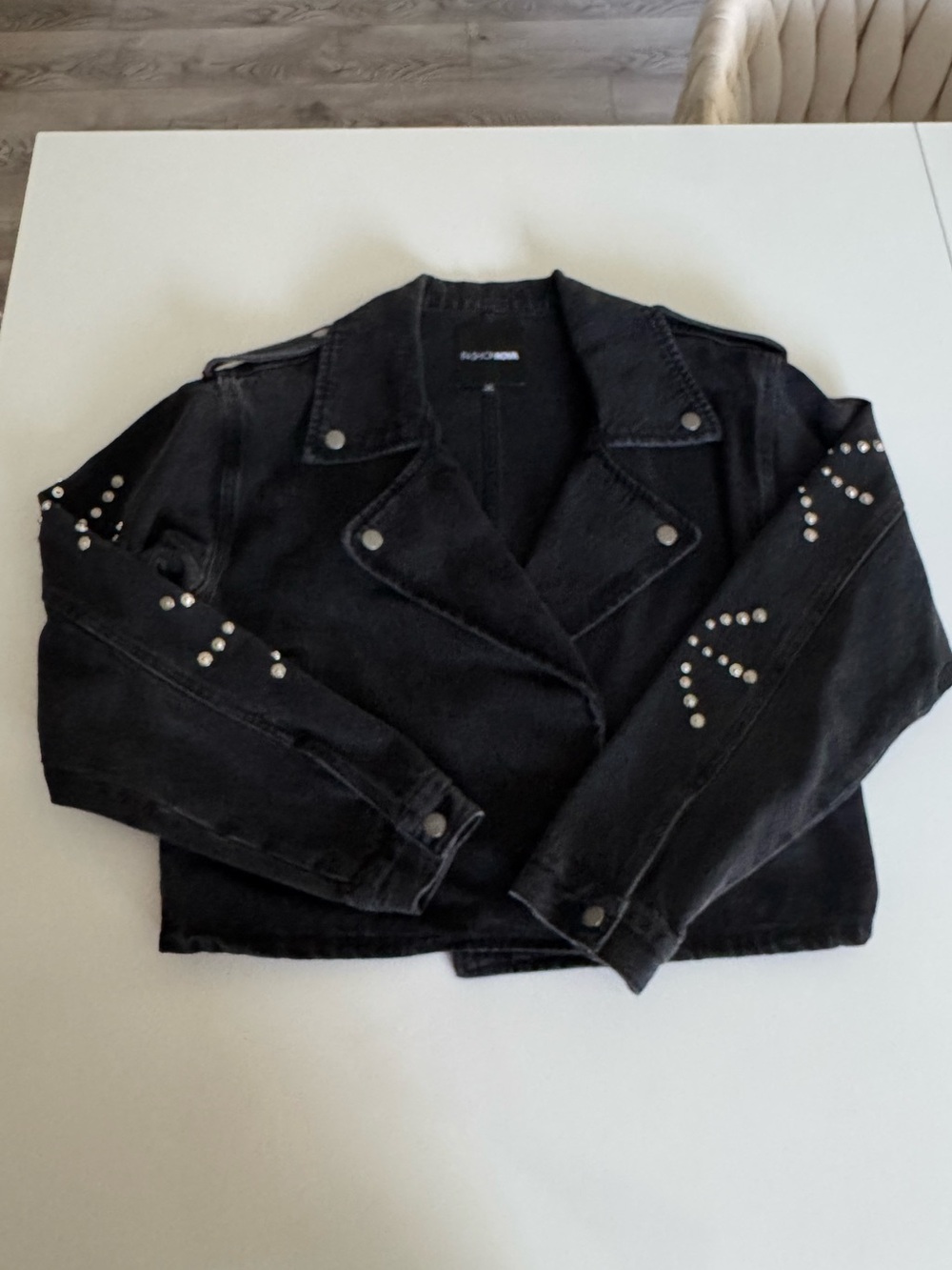 Y2K Glam Black Jean Jacket